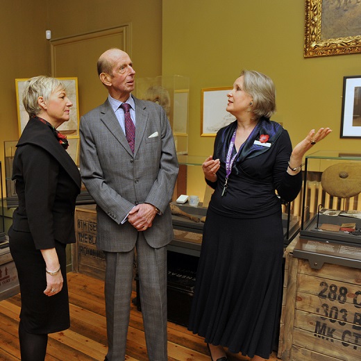 HRH Duke of Kent in the WW1 room of The Black Watch Museum