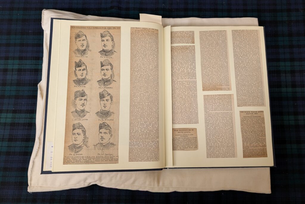 One of the scrapbooks compiled by the Marquess of Breadalbane as Commanding Officer of the 5th (Perthshire Highland) Volunteer Battalion showing newspaper clippings