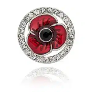 Framed poppy brooch