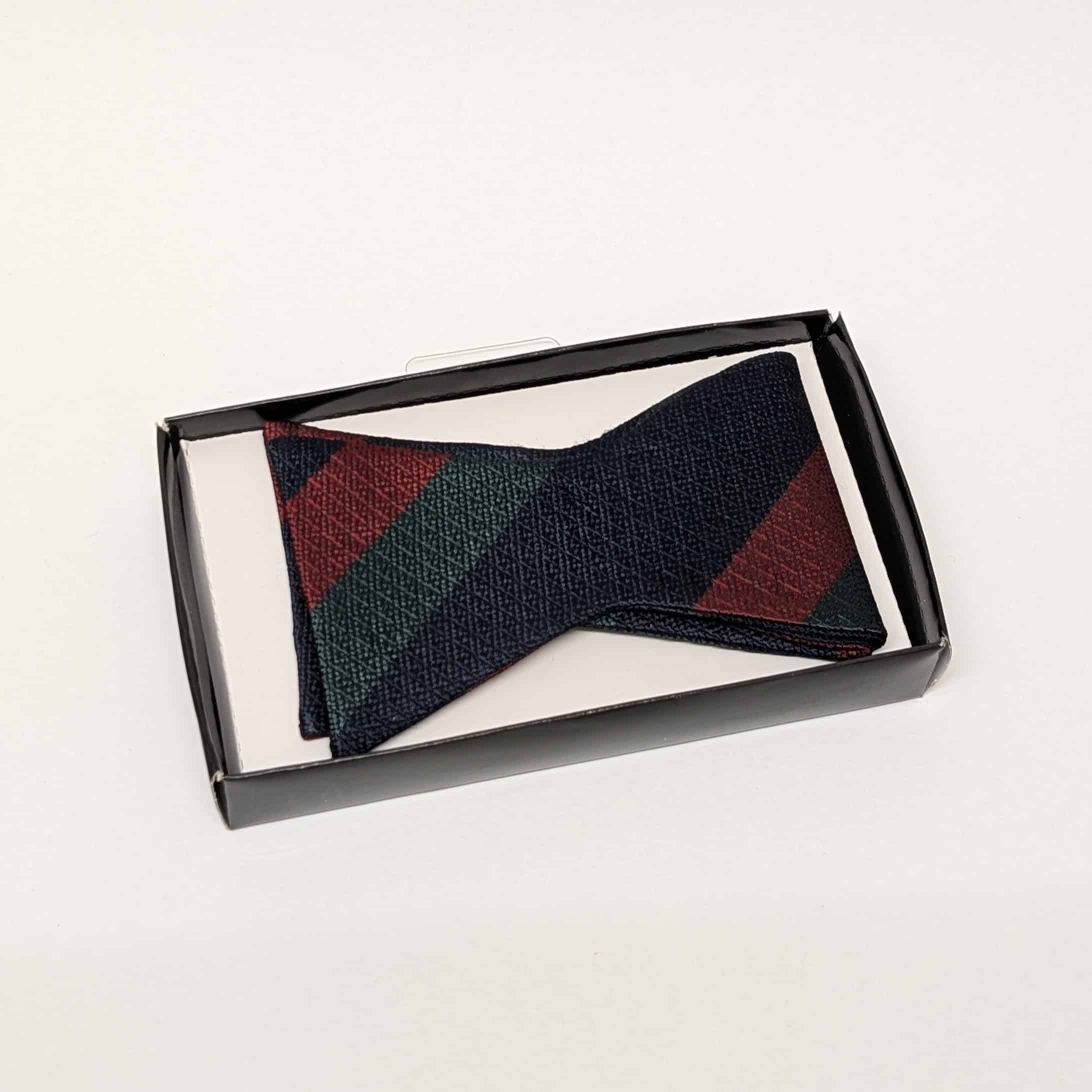 Regimental Silk Self Tie Bow Tie - Image 4