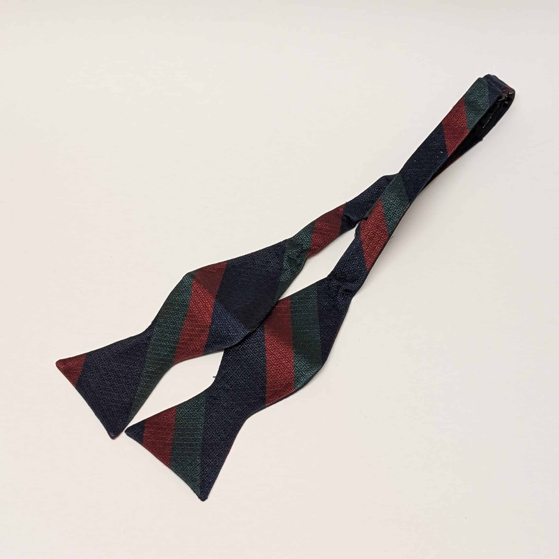 Regimental Silk Self Tie Bow Tie - Image 2